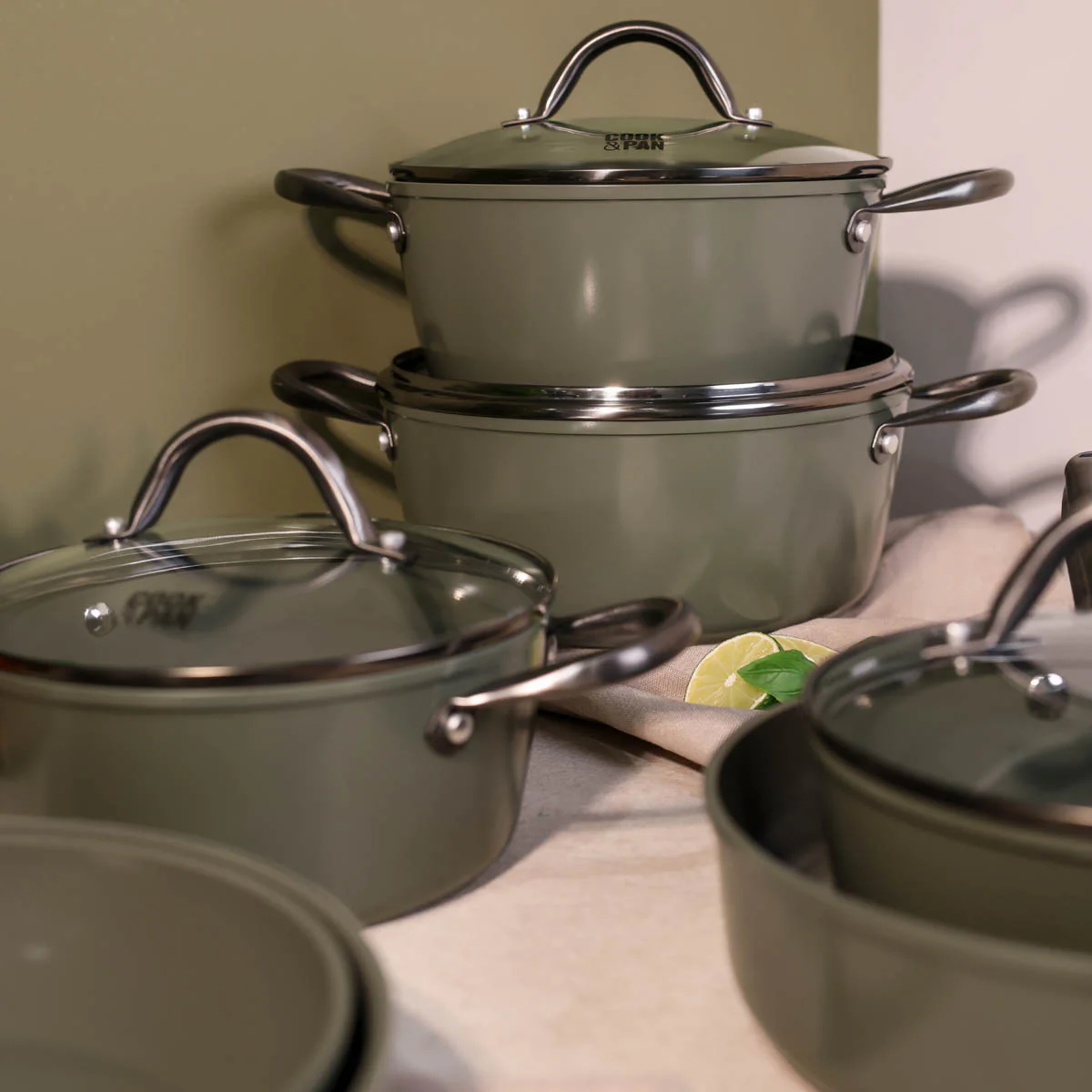 Dark Olive Wokpan 30 cm - Image 7