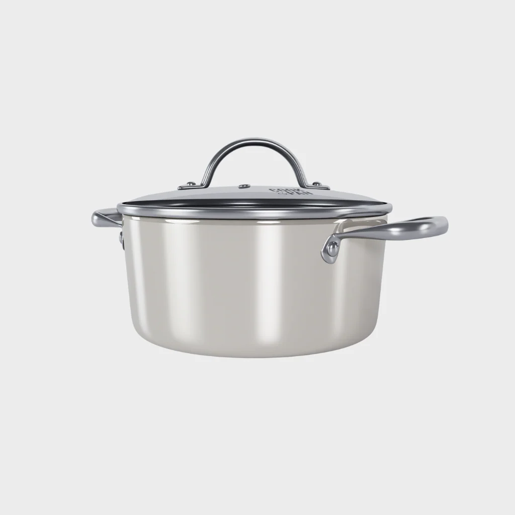 Go Ivory Honey Kookpan met deksel 20 cm - RVS - Image 3